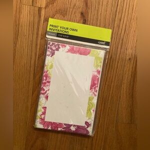 Printable Invitations 15ct - Floral pink & green NWT